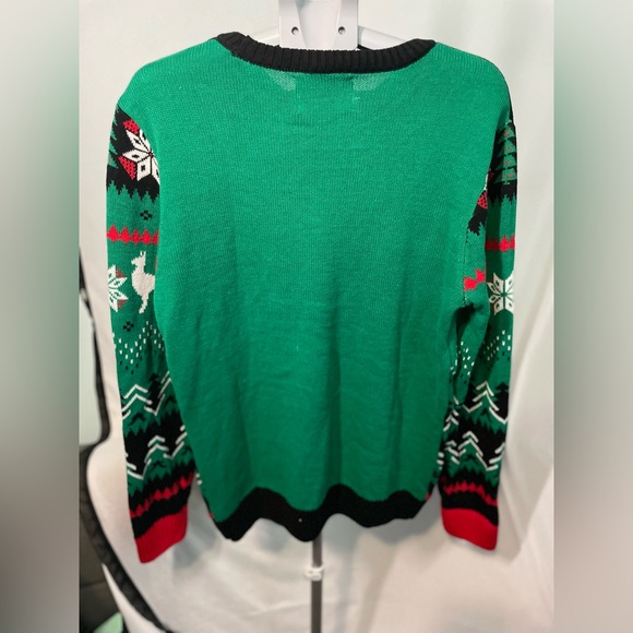 Santa llama ugly Christmas sweater size large B2 - Picture 4 of 7
